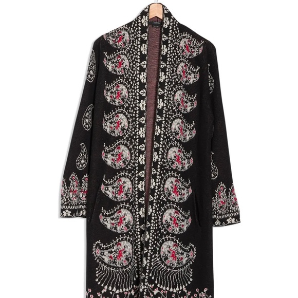 Vertigo Paris Paisley Garden Long Sweater Sz XS